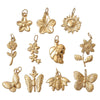 316L Stainless Steel 18K Gold Plated Pendant Jewelry Butterfly Flower Leaf Shape