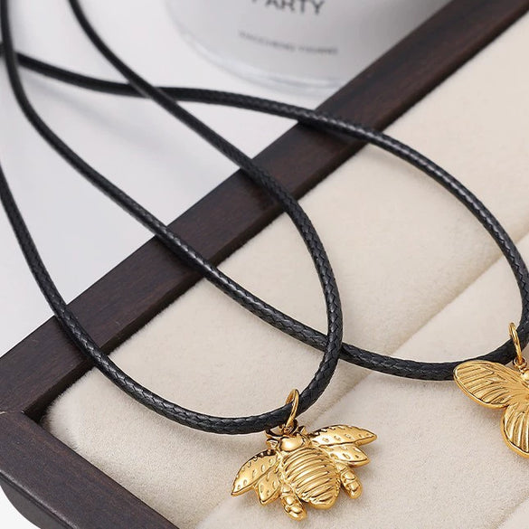 316L Stainless Steel 18K Gold Plated Pendant Jewelry Butterfly Flower Leaf Shape