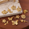 316L Stainless Steel 18K Gold Plated Pendant Jewelry Butterfly Flower Leaf Shape