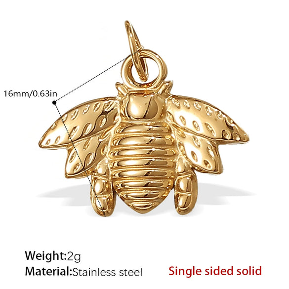 316L Stainless Steel 18K Gold Plated Pendant Jewelry Butterfly Flower Leaf Shape