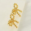 316L Stainless Steel 18K Gold Plated Round Bead Bow Earrings Jewelry