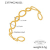 316L Stainless Steel 18K Gold Plated Simple Geometric Splicing Open Bracelet