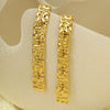 Stainless Steel 18K Gold Plated Square Hammer Pattern Long Tassel Retro Exaggerated Women's Earrings
