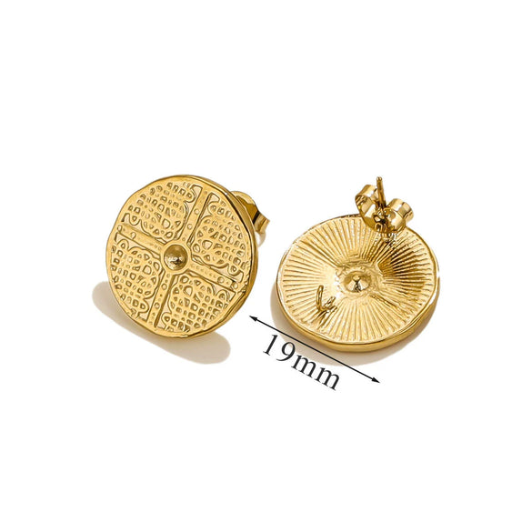 Stainless Steel 18K Gold Plated Square Open Ring Fashion Original Design Diy Earrings