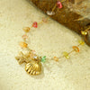 Stainless Steel 18K Gold Plated Starfish Pendant Necklace For Women