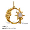 316L Stainless Steel 18K Gold Plated Sun Moon Pendant Jewelry Fashion Necklace For Women