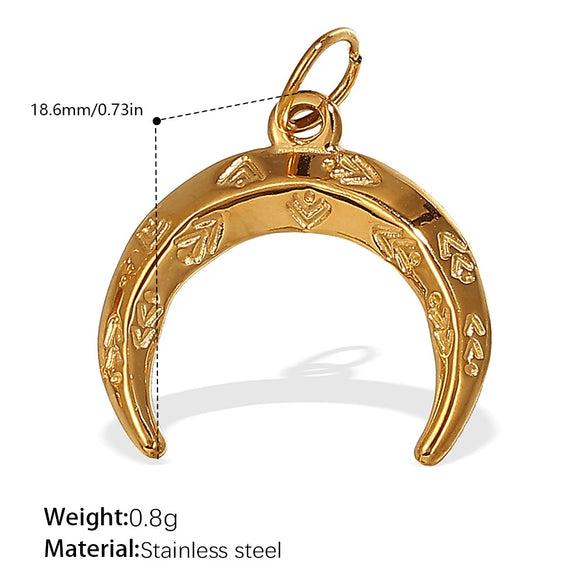 316L Stainless Steel 18K Gold Plated Sun Moon Pendant Jewelry Fashion Necklace For Women