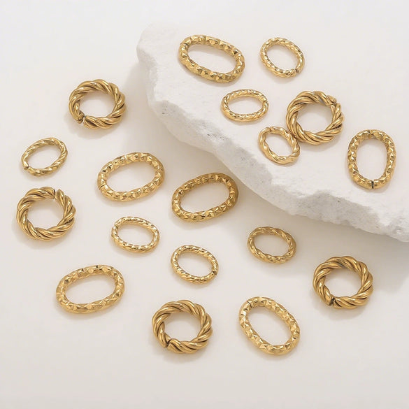 Stainless Steel 18K Gold Plated Twistshaped Ring Diy Jewelry Accessories
