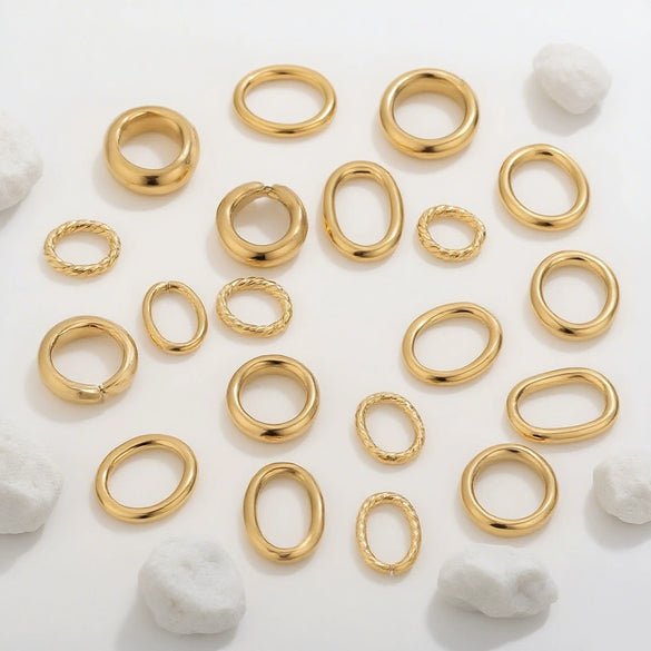 Stainless Steel 18K Gold Plated Twistshaped Ring Diy Jewelry Accessories