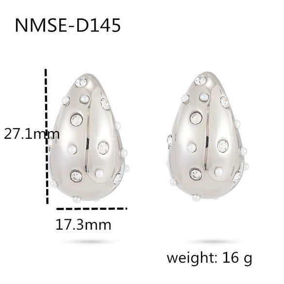 Stainless Steel 18K Gold Plated Women's Drop Earrings Jewelry