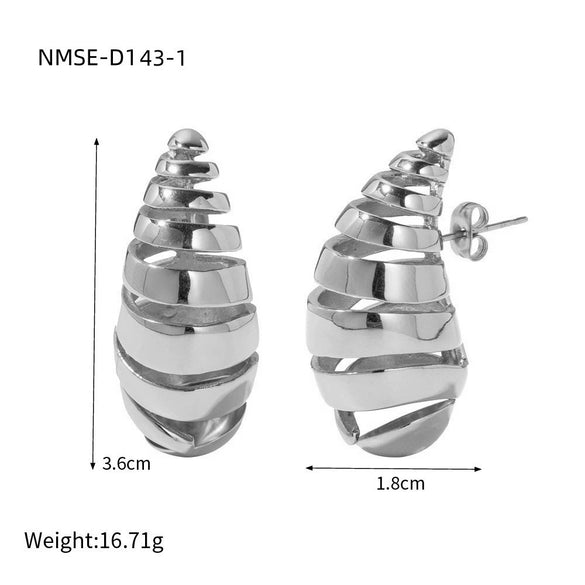 Stainless Steel 18K Gold Plated Women's Drop Earrings Jewelry