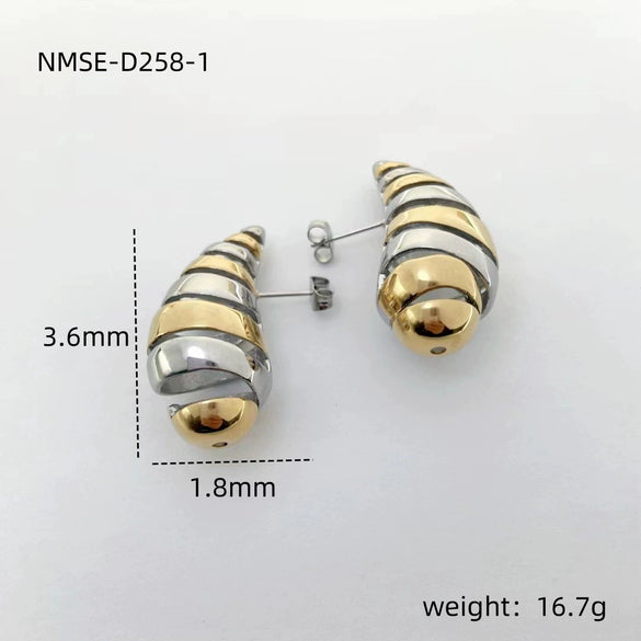 Stainless Steel 18K Gold Plated Women's Drop Earrings Jewelry