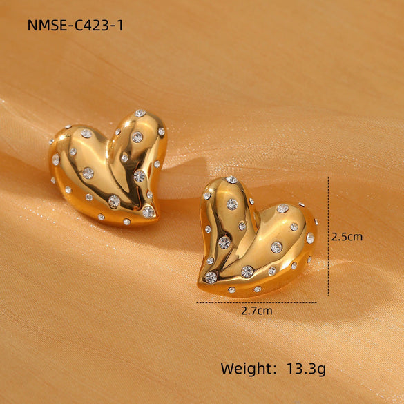 Stainless Steel 18K Gold Plated Women's Drop Earrings Jewelry