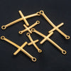 Stainless Steel 18K Gold Vacuum Plated Arc Cross Pendant Jewelry Making For Diy Bracelet And Necklace