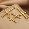 Stainless Steel 18K Gold Vacuum Plated Arc Cross Pendant Jewelry Making For Diy Bracelet And Necklace