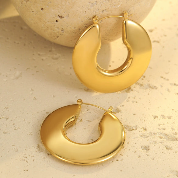 Stainless Steel 18K Gold Vintage Style U Shape Electroplating Women's Earrings