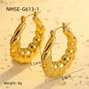 Stainless Steel 18K Goldplated Geometric Hollow Women's Earrings