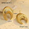 Stainless Steel 18K Goldplated Geometric Hollow Women's Earrings