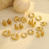 Stainless Steel 18K Goldplated Geometric Hollow Women's Earrings