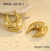 Stainless Steel 18K Goldplated Geometric Hollow Women's Earrings