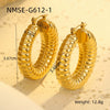 Stainless Steel 18K Goldplated Geometric Hollow Women's Earrings
