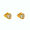 316L Stainless Steel 18K Inlaid Zircon Heart Shape Women's Earrings