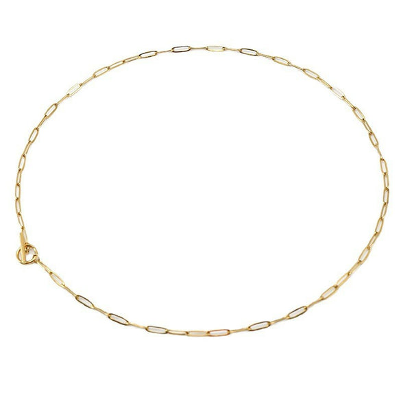 Stainless Steel 18K Paperclip Chain Jewelry Necklace With Electroplating Treatment