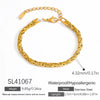 Stainless Steel 18K Real Gold Plated Women's Geometric Style Bracelet