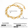 Stainless Steel 18K Real Gold Plated Women's Geometric Style Bracelet