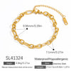 Stainless Steel 18K Real Gold Plated Women's Geometric Style Bracelet