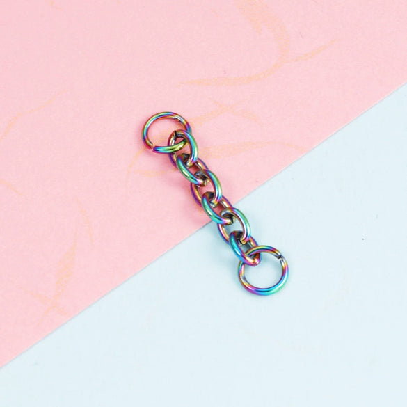 Stainless Steel Key Ring Connector Jewelry Accessories Electroplating Cross Double Hanging Ring