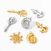 Stainless Steel Key Rudder Anchor Conch Retro Marine Hip Hop Fashion Jewelry Pendant