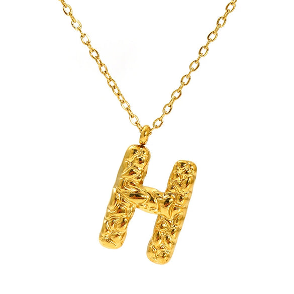 316L Stainless Steel Lava Letter Pendant Necklace For Women Electroplated With Personality Design