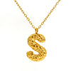 316L Stainless Steel Lava Letter Pendant Necklace For Women Electroplated With Personality Design
