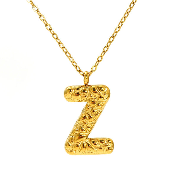 316L Stainless Steel Lava Letter Pendant Necklace For Women Electroplated With Personality Design