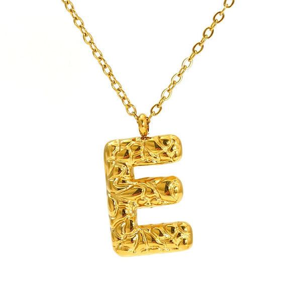 316L Stainless Steel Lava Letter Pendant Necklace For Women Electroplated With Personality Design