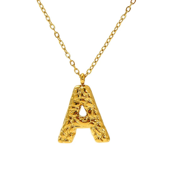316L Stainless Steel Lava Letter Pendant Necklace For Women Electroplated With Personality Design