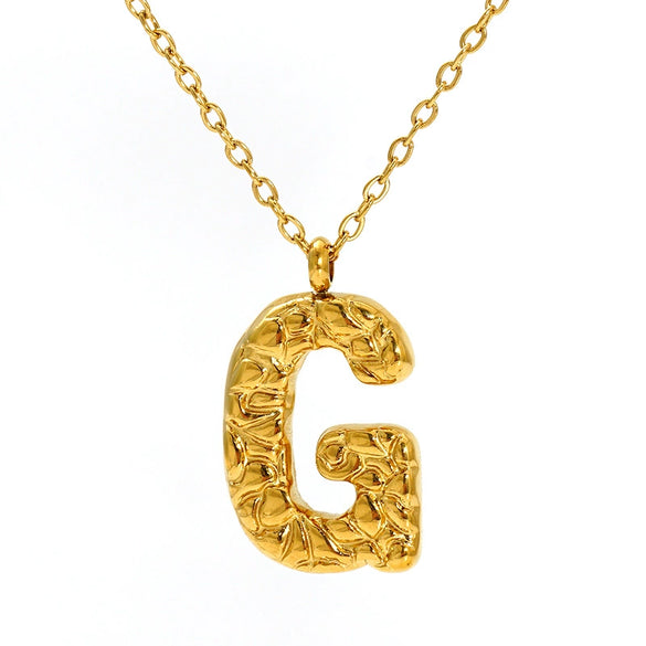 316L Stainless Steel Lava Letter Pendant Necklace For Women Electroplated With Personality Design