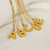 316L Stainless Steel Lava Letter Pendant Necklace For Women Electroplated With Personality Design