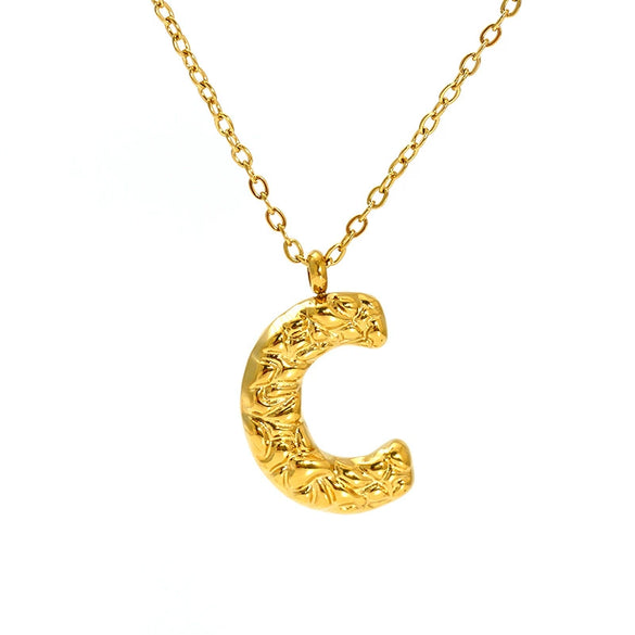 316L Stainless Steel Lava Letter Pendant Necklace For Women Electroplated With Personality Design