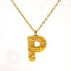 316L Stainless Steel Lava Letter Pendant Necklace For Women Electroplated With Personality Design