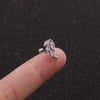Stainless Steel Leaf Fivepointed Star Zircon Inlaid Earrings