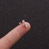 Stainless Steel Leaf Fivepointed Star Zircon Inlaid Earrings