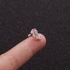 Stainless Steel Leaf Fivepointed Star Zircon Inlaid Earrings