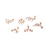 Stainless Steel Leaf Fivepointed Star Zircon Inlaid Earrings
