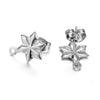 Stainless Steel Leaf Flower Stud Earrings Handmade With Electroplating And Multishape Design