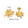 Stainless Steel Leaf Flower Stud Earrings Handmade With Electroplating And Multishape Design