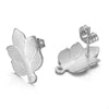 Stainless Steel Leaf Flower Stud Earrings Handmade With Electroplating And Multishape Design