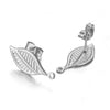Stainless Steel Leaf Flower Stud Earrings Handmade With Electroplating And Multishape Design