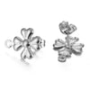 Stainless Steel Leaf Flower Stud Earrings Handmade With Electroplating And Multishape Design